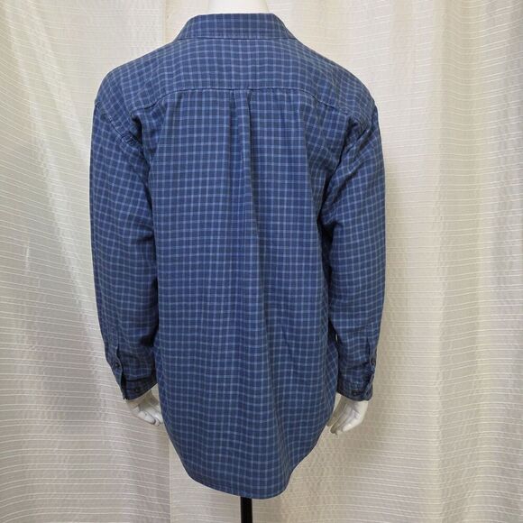 Patagonia Organic Cotton Plaid Shirt Soft Light Flannel Blue Men's Large - Picture 3 of 9
